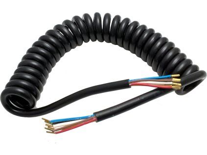 Connecting cable, 3 m long, spiral, 1x 7-pin plug, 1x 13-pin cable socket 12V