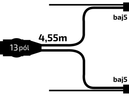 455983 3 455983 kabelaz 4 55 m 13 pol zastrcka s prednimi vyvody qs150 baj5 vapp