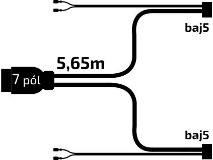 Kabelbaum 5,65 m/7-polig - Stecker, mit Frontanschlüssen QS75, baj5, VAPP