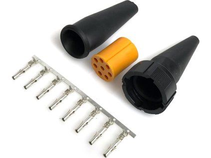 Aspöck bayonet plug 8-pin yellow, 1 or 2 pins