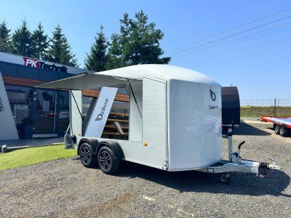 Debon C700 ALU white – enclosed box trailer with side hatch