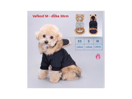 1060 6 bunda s kozusinkou polar pre psa nobleza m 30cm