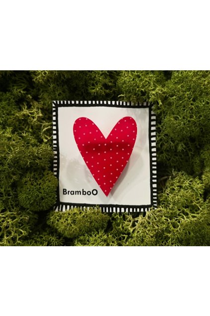 12114 broz srdce ruzove bile puntiky