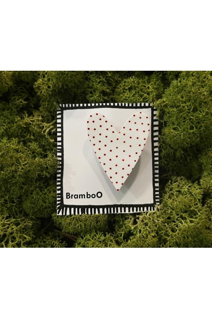 12126 broz srdce bile cervene puntiky