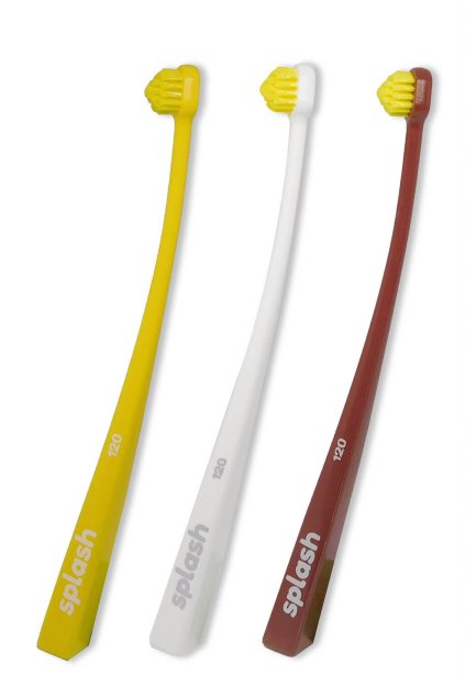 Pyramídová zubná kefka - VEĽMI JEMNÁ 120 (Farba Svetločervená)