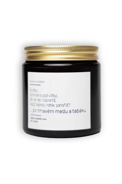 17211 svicka ze sojoveho vosku tmavy med a tabak