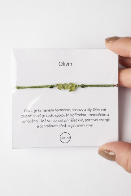 Náramok - olivín (Farba zelená)