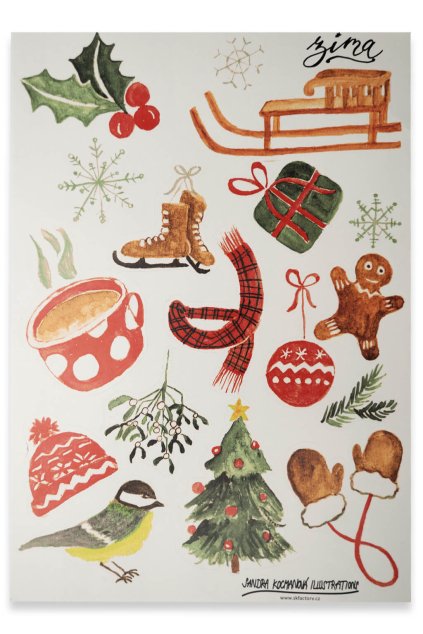 20670 samolepky zima