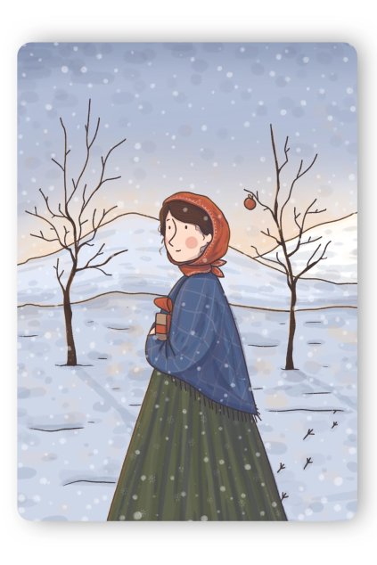 21914 1 pohlednice vanoce divka