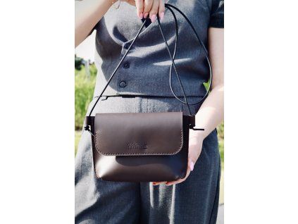 Dámska kožená kabelka Lilu, hnedá