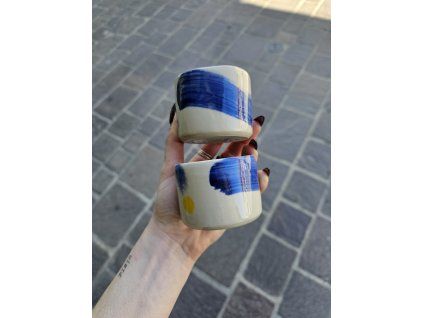 Keramický espresso pohárik Modrá smuha