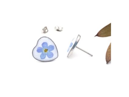 Puzetové náušnice, Nezábudky v srdiečkach