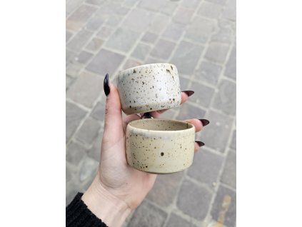 Béžový keramický espresso pohárik, 80ml