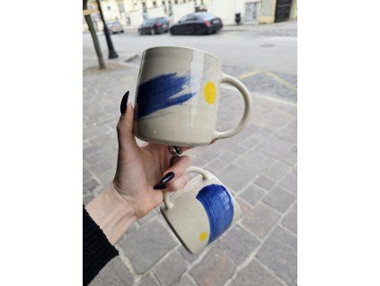 Modrá smuha veľká šálka