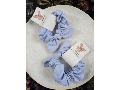 Scrunchies s uškami modré