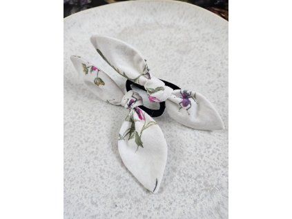 Ušká na gumičke biela bavlna set