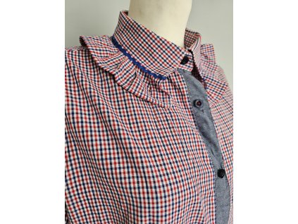 Košeľa s vlnkovým golierom, dlhý rukáv