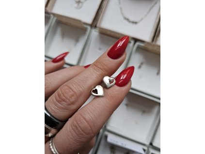 Strieborné náušnice srdiečka