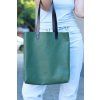 Kožená shopper kabelka, zelená