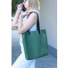 Kožená shopper kabelka, zelená