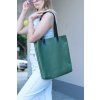 Kožená shopper kabelka, zelená