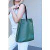 Kožená shopper kabelka, zelená