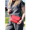 Dámska kožená kabelka Lilu, červená
