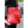 Dámska kožená kabelka Lilu, červená