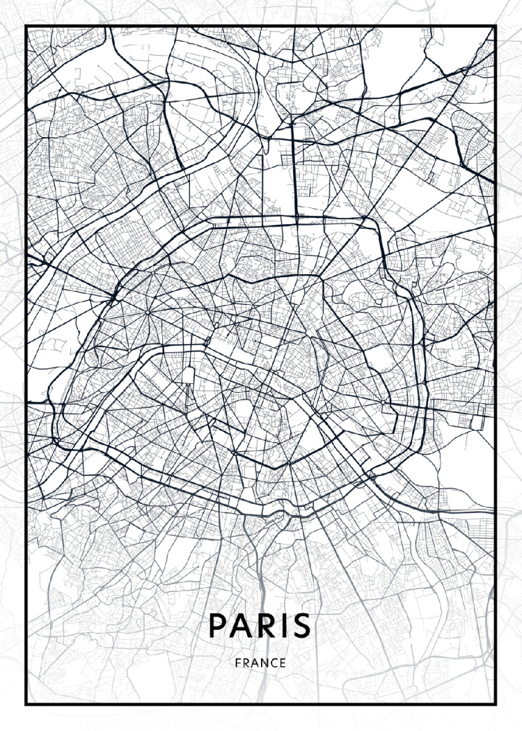 plakat mapy paris 01