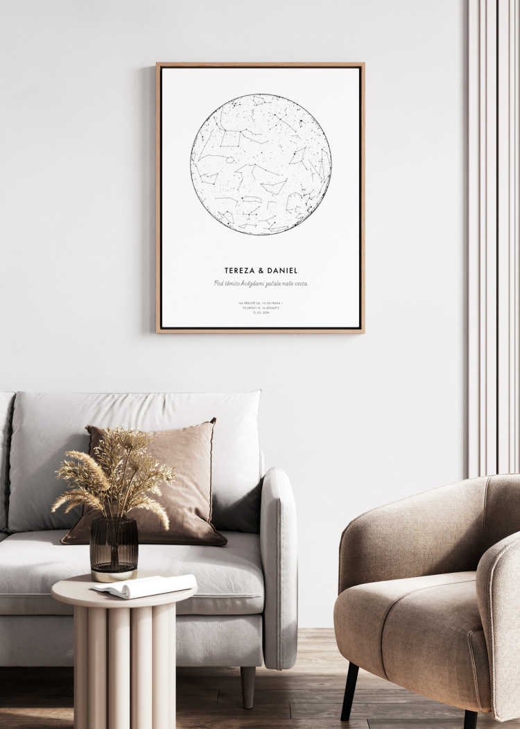 plakat na miru hvezdna mapa bila noc 02