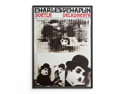 12911 2 svetla velkomesta charlie chaplin filmovy plakat a3