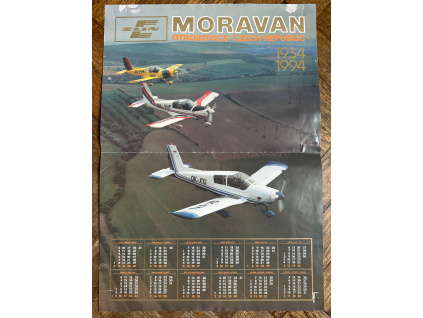 16676 1 reklamni plakat kalendar moravan zlin otrokovice 1934 1994 letectvi a1