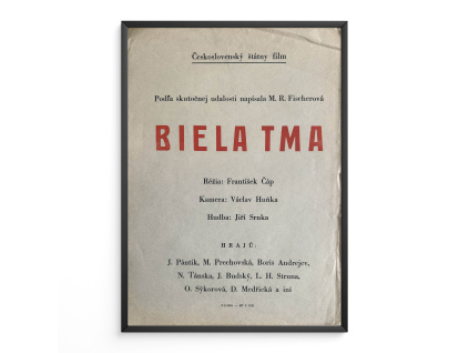 Biela tma - Filmový plakát / Fotoska / Slepka (cca A4)