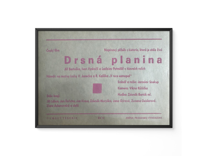 Drsná planina - Filmový plakát / Fotoska / Slepka (cca A4)
