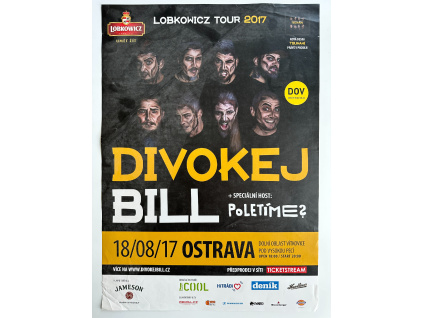 Divokej Bill - Lobkowicz tour 2017 - Originální koncertní plakát (A2)