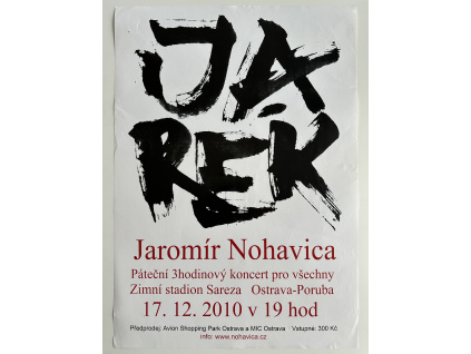 Jaromír Nohavica Jarek - bílá verze - 2010 - Originální koncertní plakát (A2)