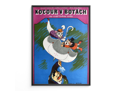9638 2 kocour v botach na ceste kolem sveta filmovy plakat a3