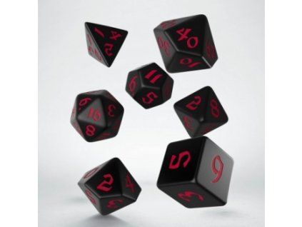 sada 7 kostek classic runic dice set cerna cervena
