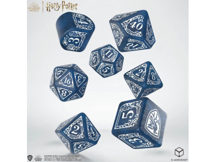 sada 7 kostek harry potter ravenclaw modern dice set modra