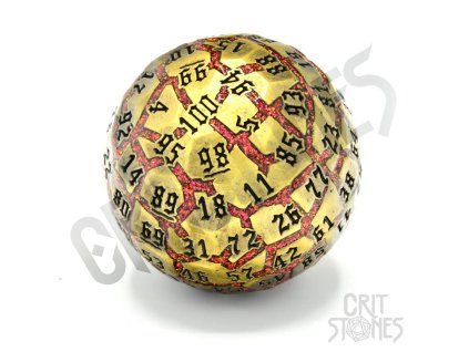 kostka d100 lava orb kovova
