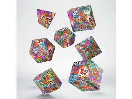 full art dice set graffiti sada 7 kostek