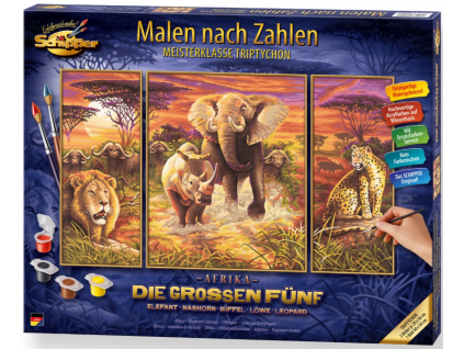 malovani podle cisel velka petka die grossen funf triptych 4