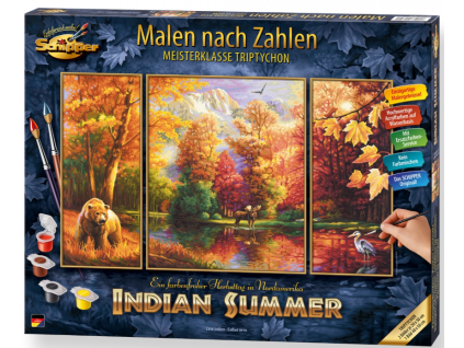 malovani podle cisel indianske leto indian summer triptych 3