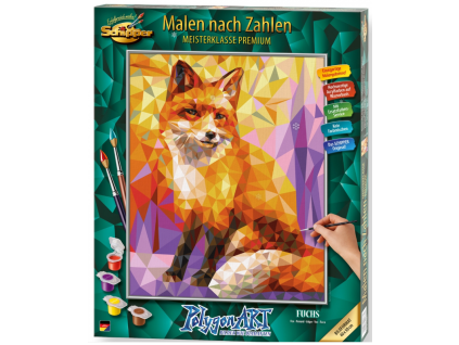 malovani podle cisel liska polygonart fox 40 x 50 cm