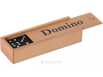 domino v drevene krabicce