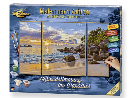 malovani podle cisel vecerni atmosfera v raji abendstimmung im paradies triptych