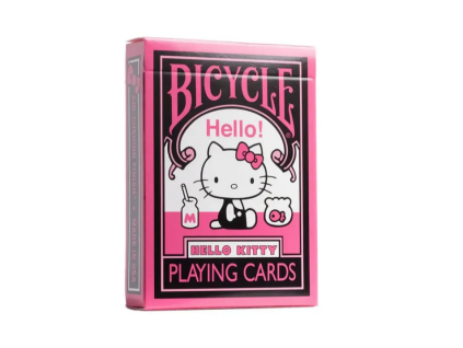 bicycle playing cards hello kitty black pink
