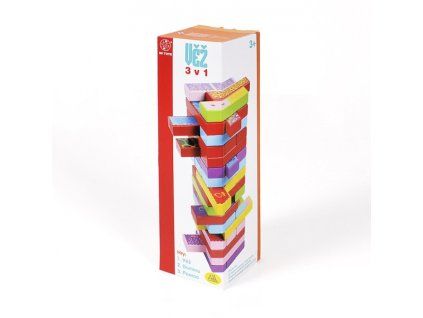 jenga velka barevna s kostkou