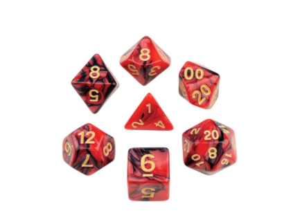 sada 7 kostek 16mm pro rpg oblivion red 7790