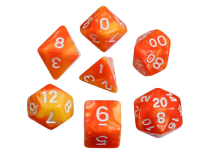 sada 7 kostek 16mm pro rpg oblivion orange 7795